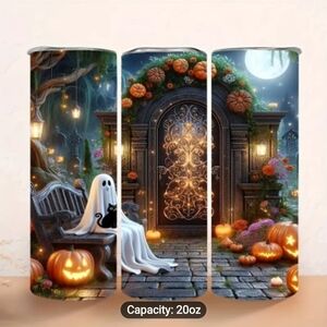 Halloween Themed Haunted House 20oz Stainless Steel Tumbler